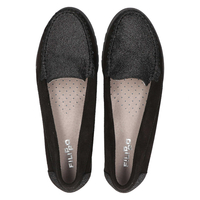 Mokasyny Filippo 10065 w.czarny + srebrny brokat