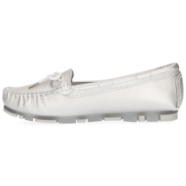 Skórzane mokasyny Filippo DP1203/20 SI srebrne