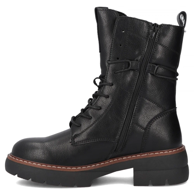 Skórzane botki na obcasie Filippo DBT7263/25 BK czarne