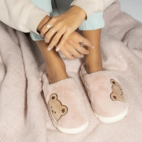Fur slippers pink WS9028-82