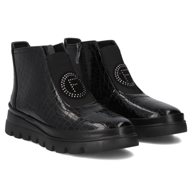 Skórzane botki Filippo DBT7169/25 BK czarne