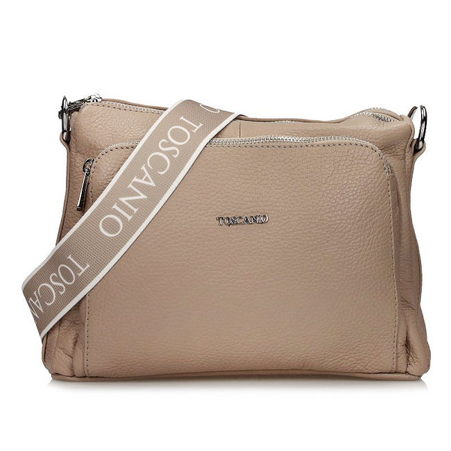 Handbag Toscanio Leather Messenger Bag E16 cream