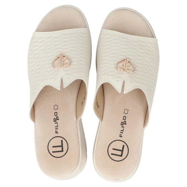 Leather flip-flops Filippo DK6710/25 BE beige