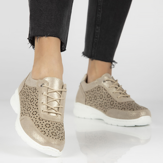 Leather sneakers Filippo DP4519/23 GO gold