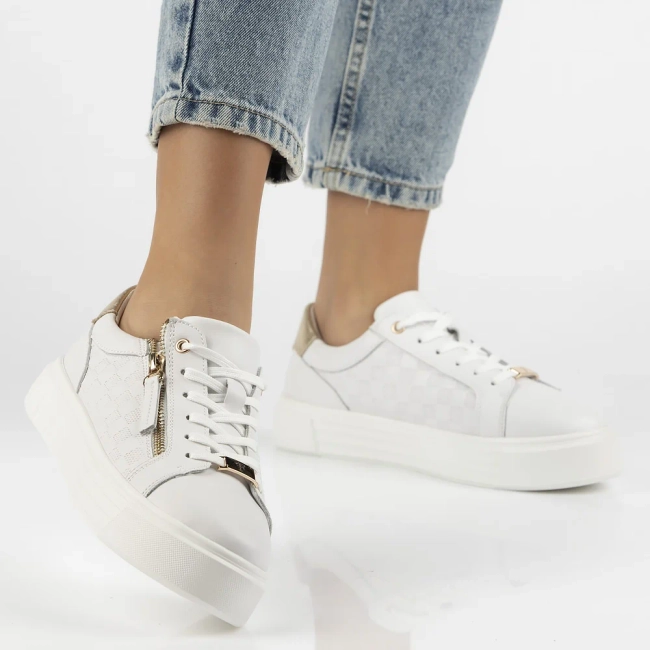 Leather shoes Filippo DP7493/25 WH white