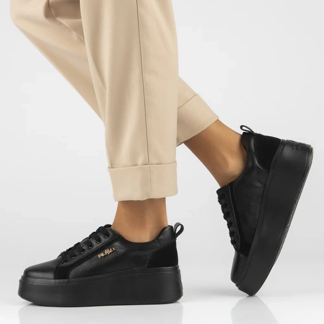 Leather sneakers Filippo DP6170/24 BK black