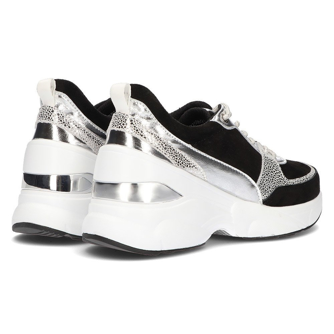 Skórzane Sneakersy Filippo DP2056/21 BK SI czarne