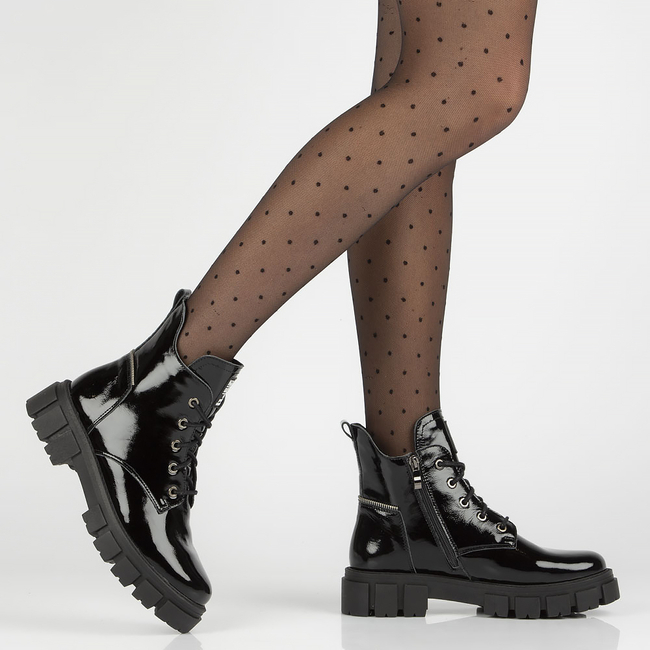 Leather boots Filippo 572 black lacquered