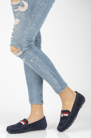 Skórzane mokasyny Filippo DP1406/21 NV granatowe