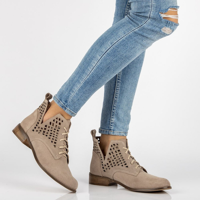 Leather ankle boots Filippo 2628 beige