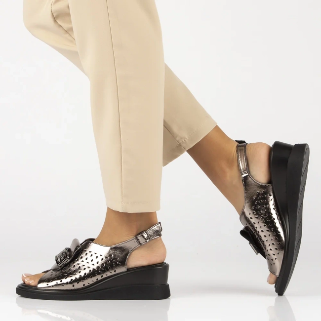 Leather sandals Filippo DS6154/24 GN Gun metal