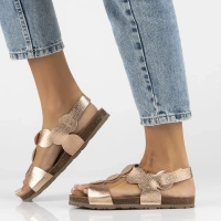 Leather sandals Yokono VILLA-088 PER SALMON/PARDO pink