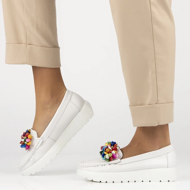 Leather loafers Filippo DP6828/25 WH white