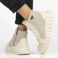 Skórzane trzewiki Filippo DBT6313/24 BE beżowe