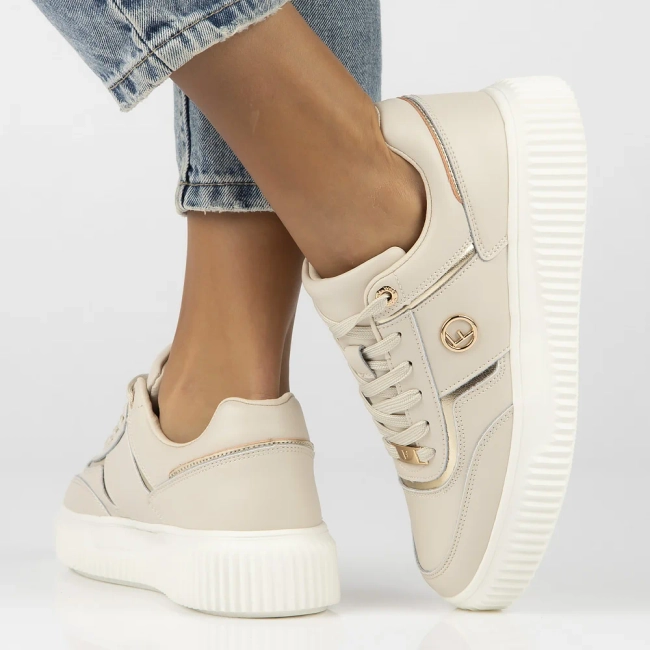 Leather sneakers Filippo DP6727/25 BE beige