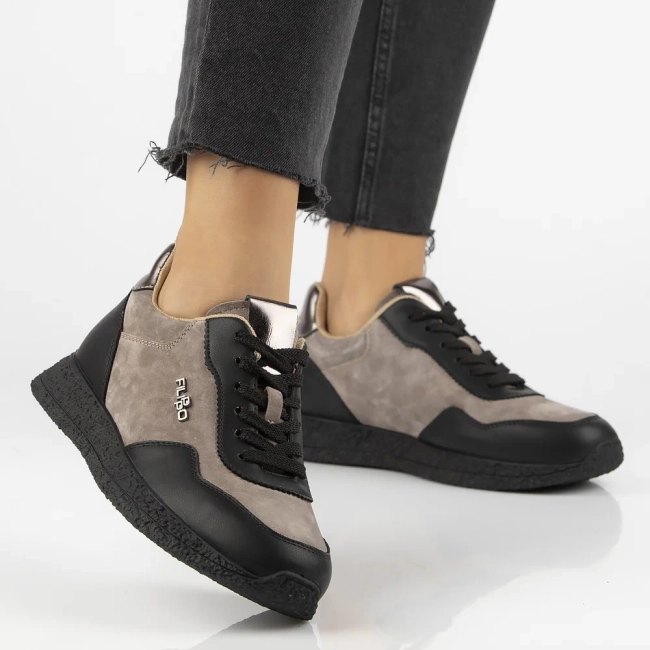 Leather sneakers Filippo DP7405/25 TP BK taupe