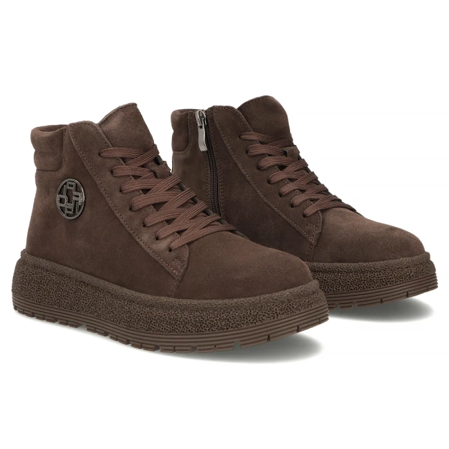 Leather platform ankle boots Filippo DBT8090/26 D BR brown