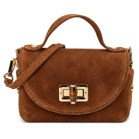 Light brown leather handbag Toscanio G66