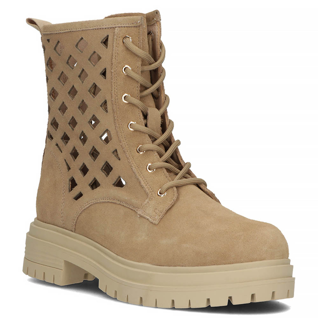 Skórzane botki filippo DBT3715/22 BE beżowe