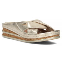 Leather flip-flops Filippo 50095 gold