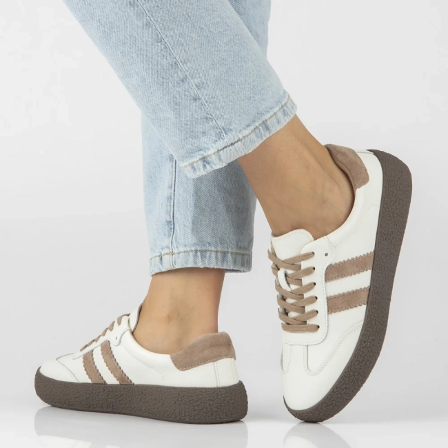 Leather sneakers Filippo DP7958/26 WH BE white