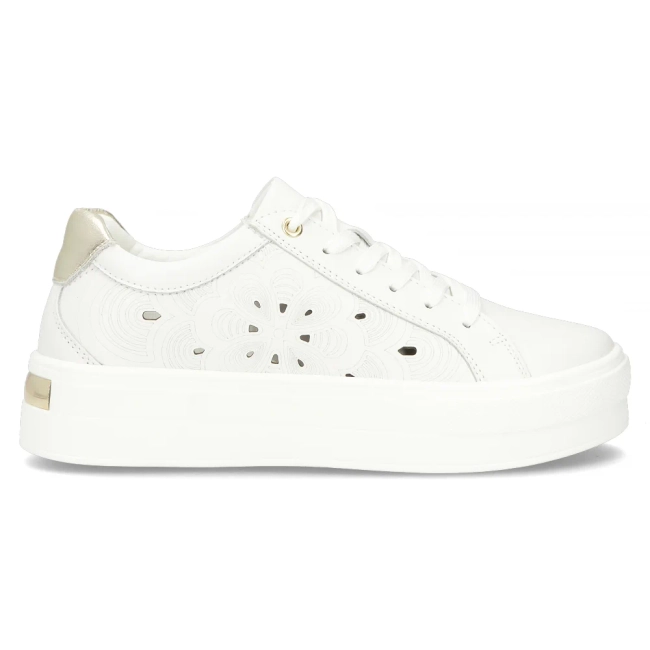 Skórzane półbuty na platformie Filippo DP6015/24 WH białe