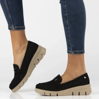 Skórzane półbuty na platformie Filippo DP7002/25 BK czarne