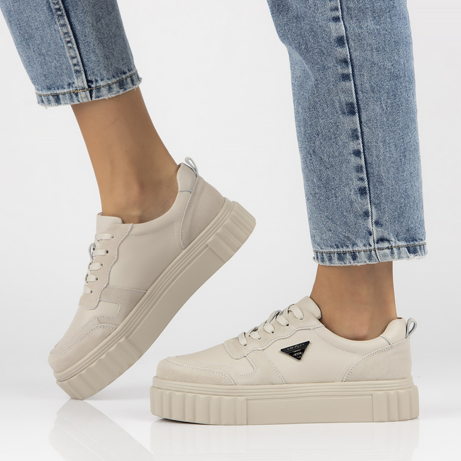 Leather Sneakers Filippo DP4913/23 BE beige