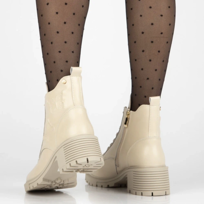 Leather ankle boots Filippo DBT7133/25 BE beige