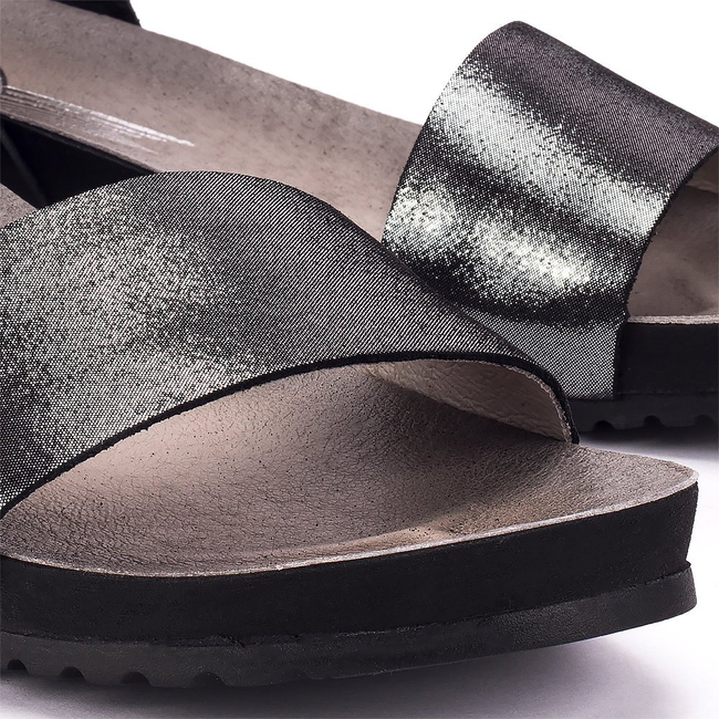 Sandals Lemar 40069 Bf. Black + Glitter Sreb/Cz