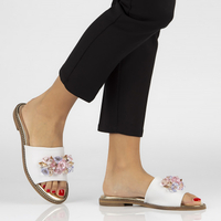 Leather flip-flops Filippo 177 white