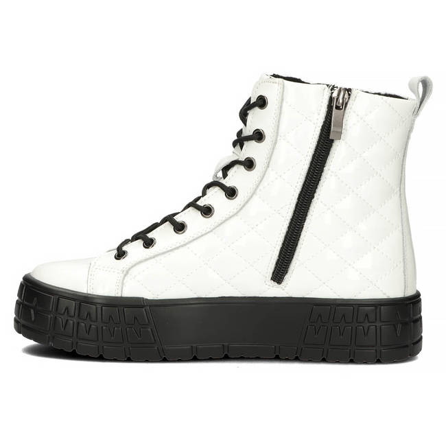 Skórzane trzewiki Filippo DBT3944/22 WH białe