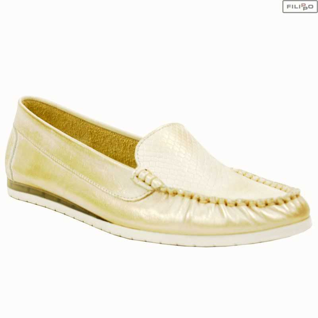 Moccasins LEMAR 10006 wiped gold +reptile 8022686