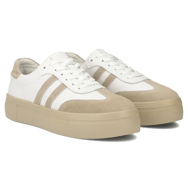 Leather sneakers Filippo DP6841/25 WH BE white