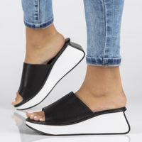 Leather slippers Filippo DK3614/22 BK black