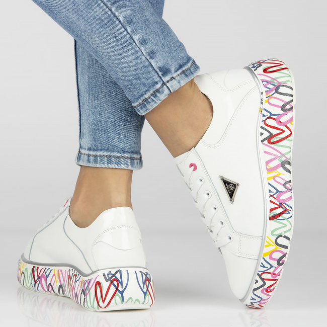 Leather sneakers Filippo DP4480/23 WH MLT white