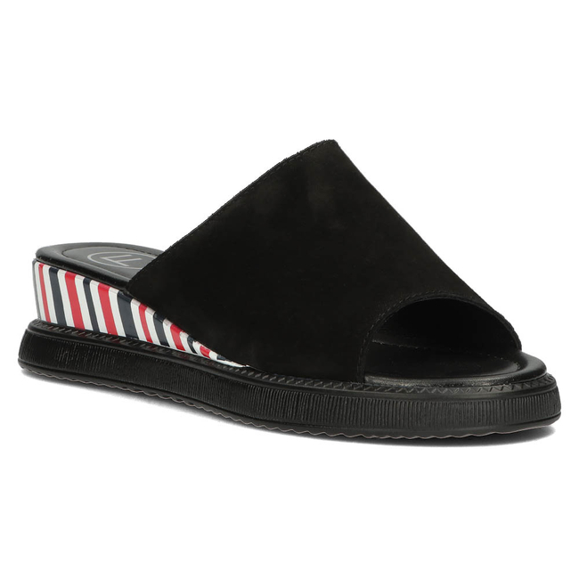 Leather slippers Filippo DK3615/22 BK black