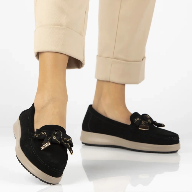 Leather loafers Filippo DP6457/25 BK SU black