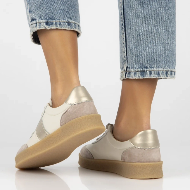 Skórzane sneakersy Filippo DP6799/25 BE GO beżowe