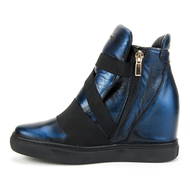 Botki EKSBUT 77-4492-F63-1G czarny/niebieski