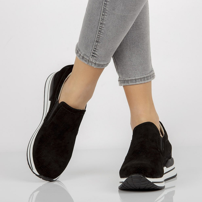 Leather sneakers Filippo DP1512/21 Bk black