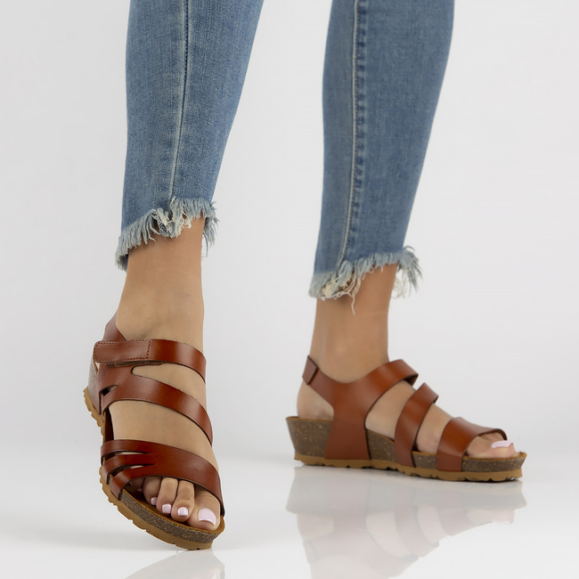 Leather sandals Yokono MONACO-180 brown