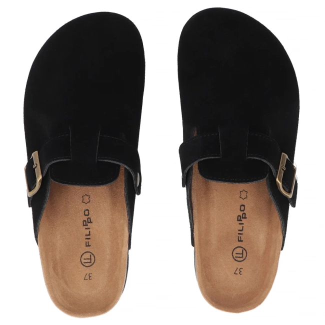 Leather flip-flops Filippo DK7918/26 BK black