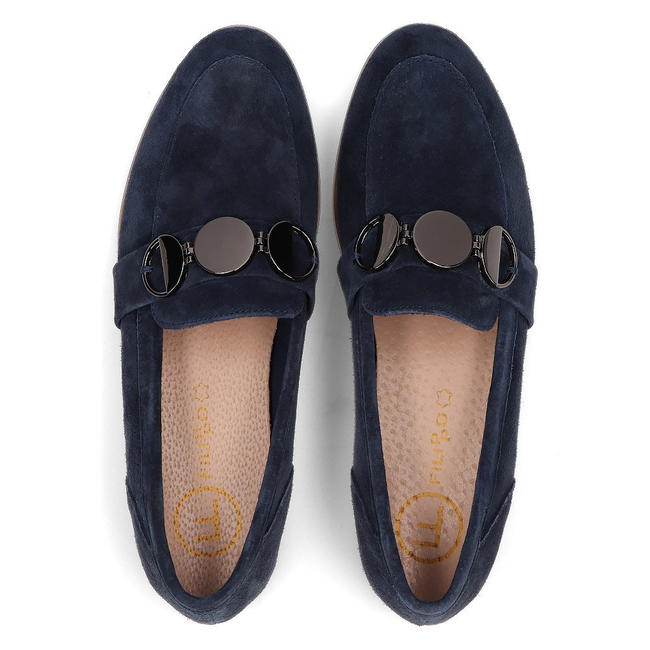 Leather loafers Filippo DP2148/21 NV navy blue