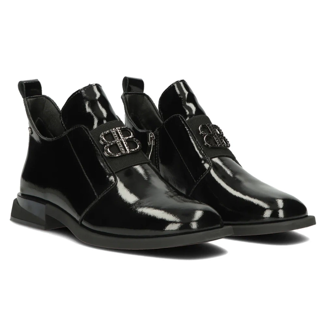 Skórzane botki Filippo DBT4763/23 BK czarne