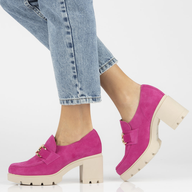 Leather shoes Filippo 20097 fuchsia