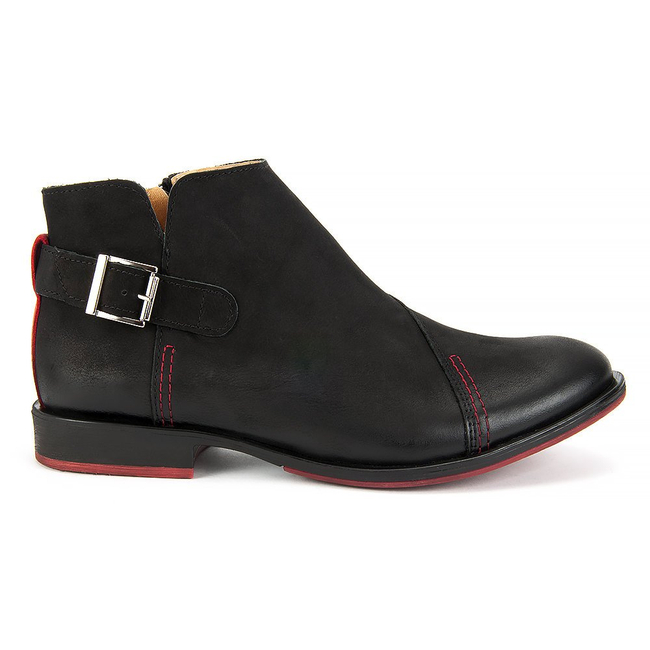 Ankle boots FILIPPO 414S nubuck black/red
