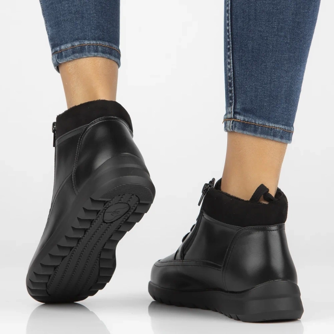 Skórzane botki Filippo DBT6629/24 BK czarne