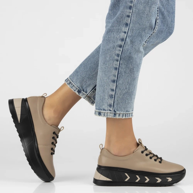 Leather sneakers Filippo DP6427/24 TP taupe