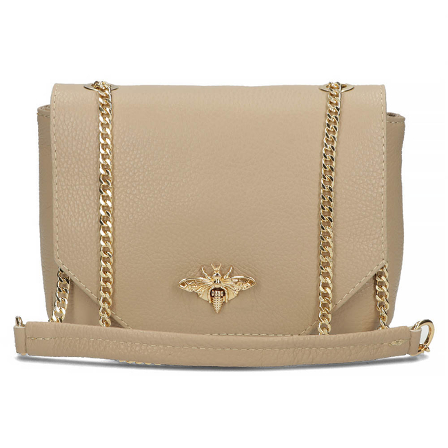 Skórzana torebka Filippo Listonoszka Q2022 ciemny beż